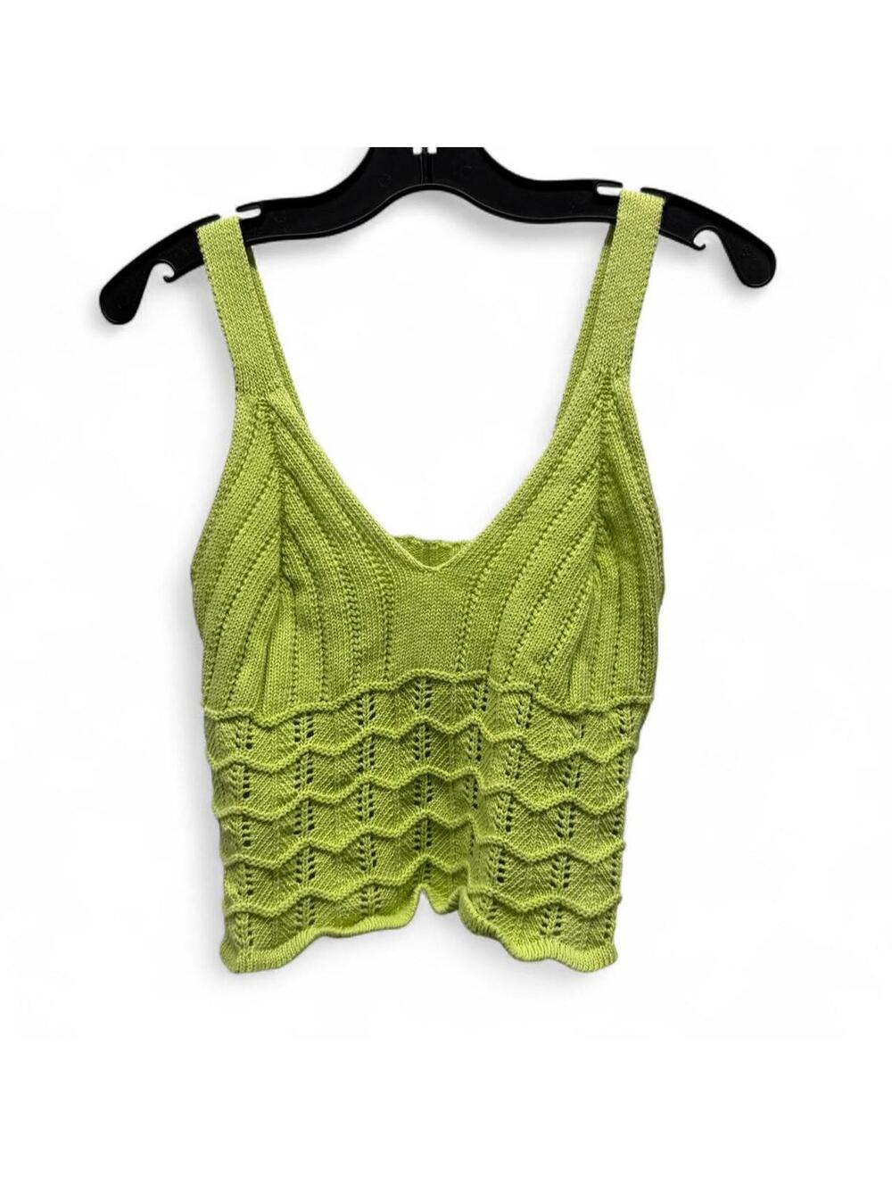 Green knit Crop-top